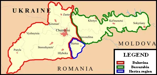 La carte Raion de Herța