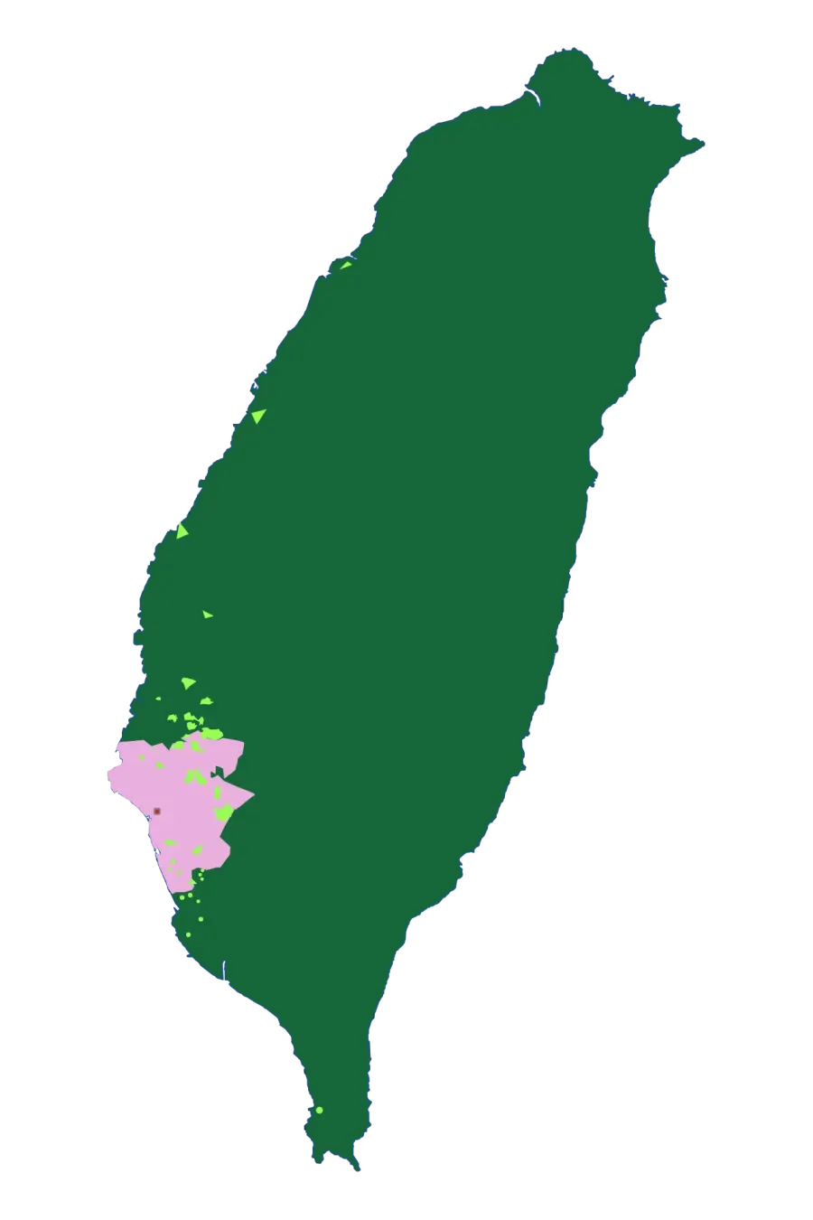 La carte Royaume de Tungning