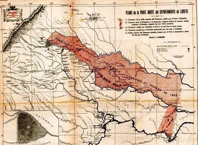 La carte Guerre colombo-péruvienne de 1932-1933