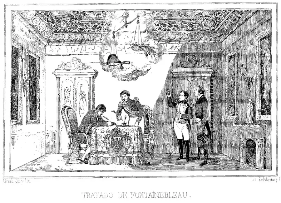 La carte Traité de Fontainebleau