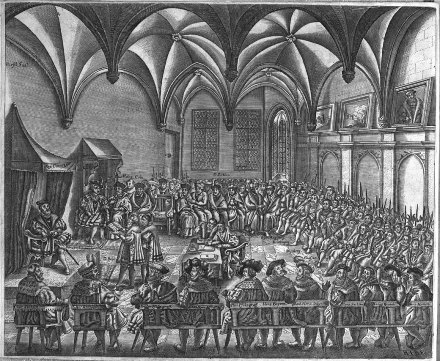 La carte Confession d'Augsbourg