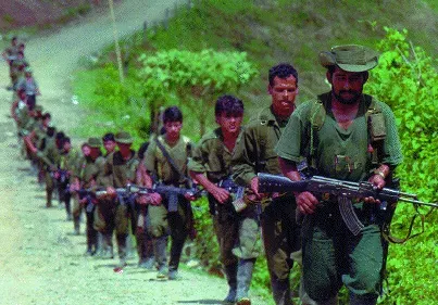 La carte Forces armées révolutionnaires de Colombie