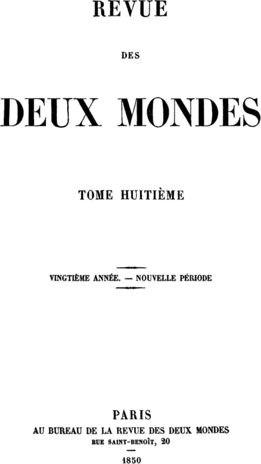 La carte Revue des Deux Mondes