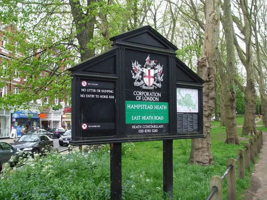 La carte Hampstead Heath