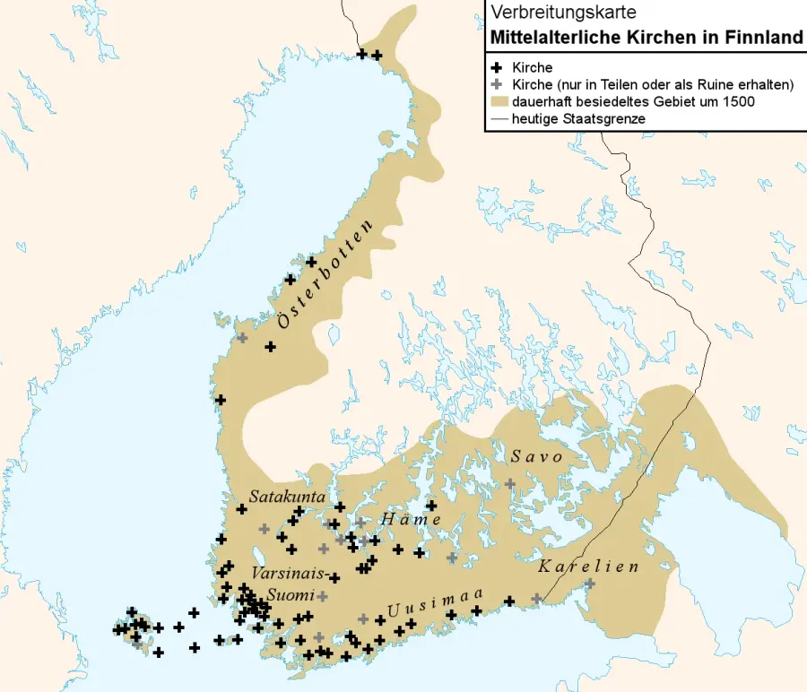 The Medieval stone churches in Finland card