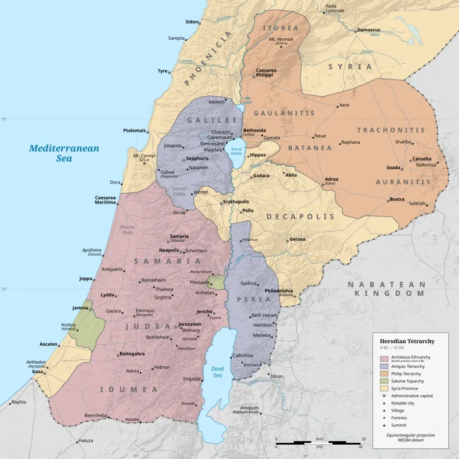 La carte Années 0 av. J.-C.