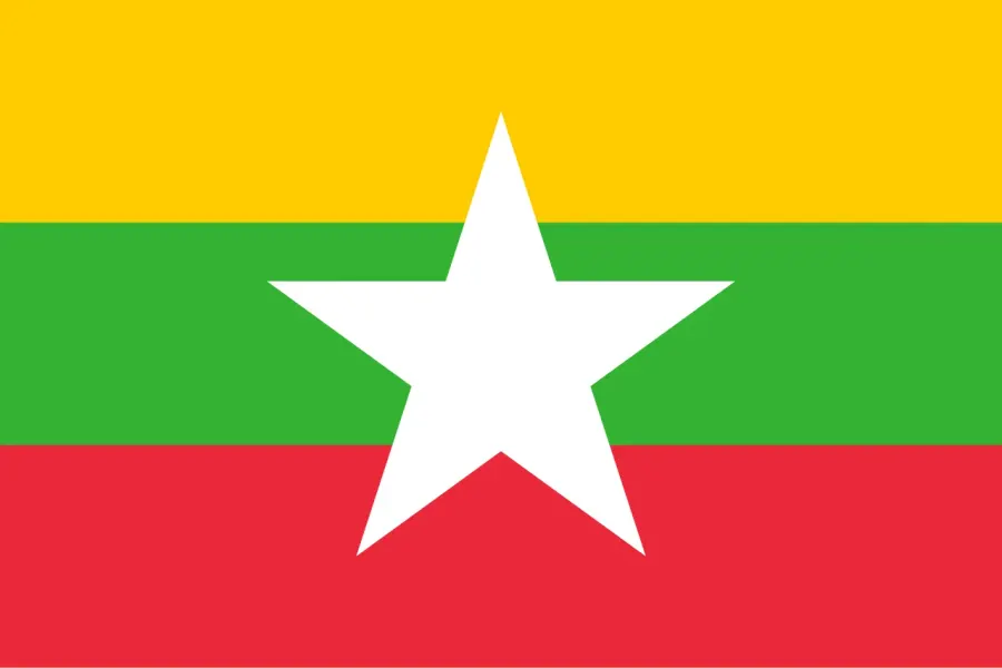 The Flag of Myanmar card