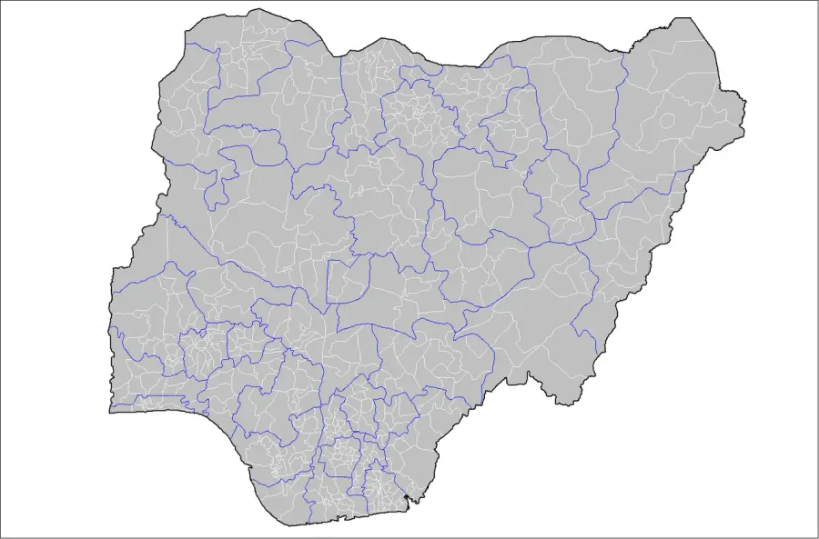The Local government areas of Nigeria card