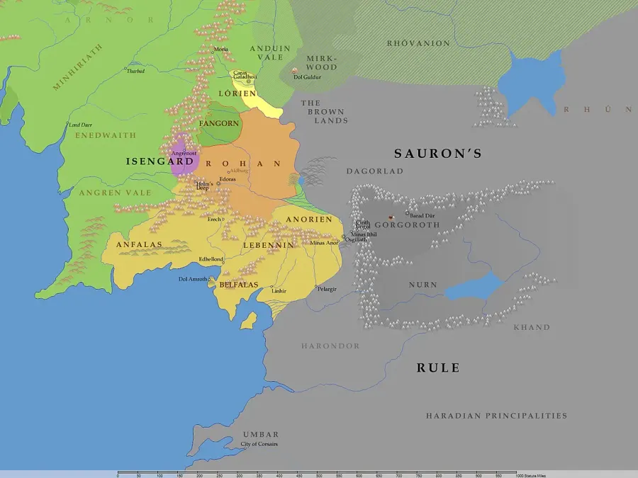 La carte Guerre de l'Anneau