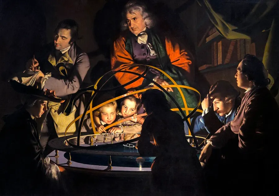 The A Philosopher Lecturing on the Orrery card