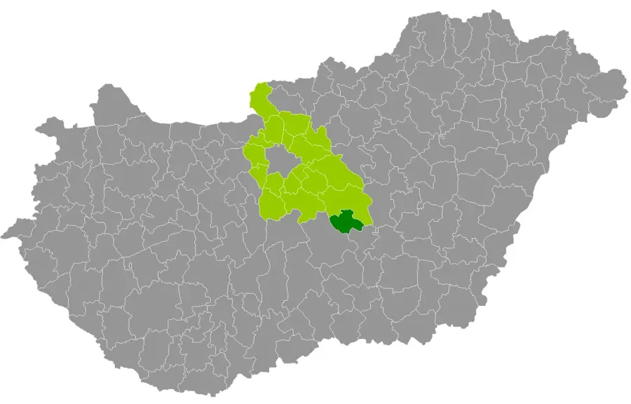La carte District de Nagykőrös