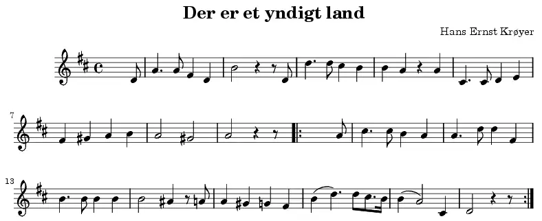 The Der er et yndigt land card