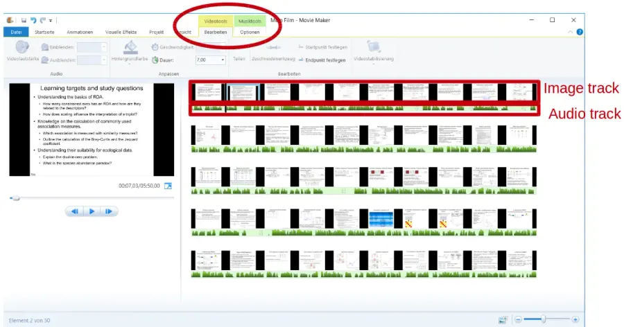 The Windows Movie Maker card