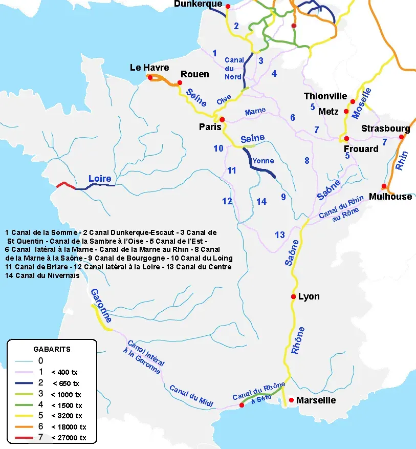 La carte Eaux intérieures