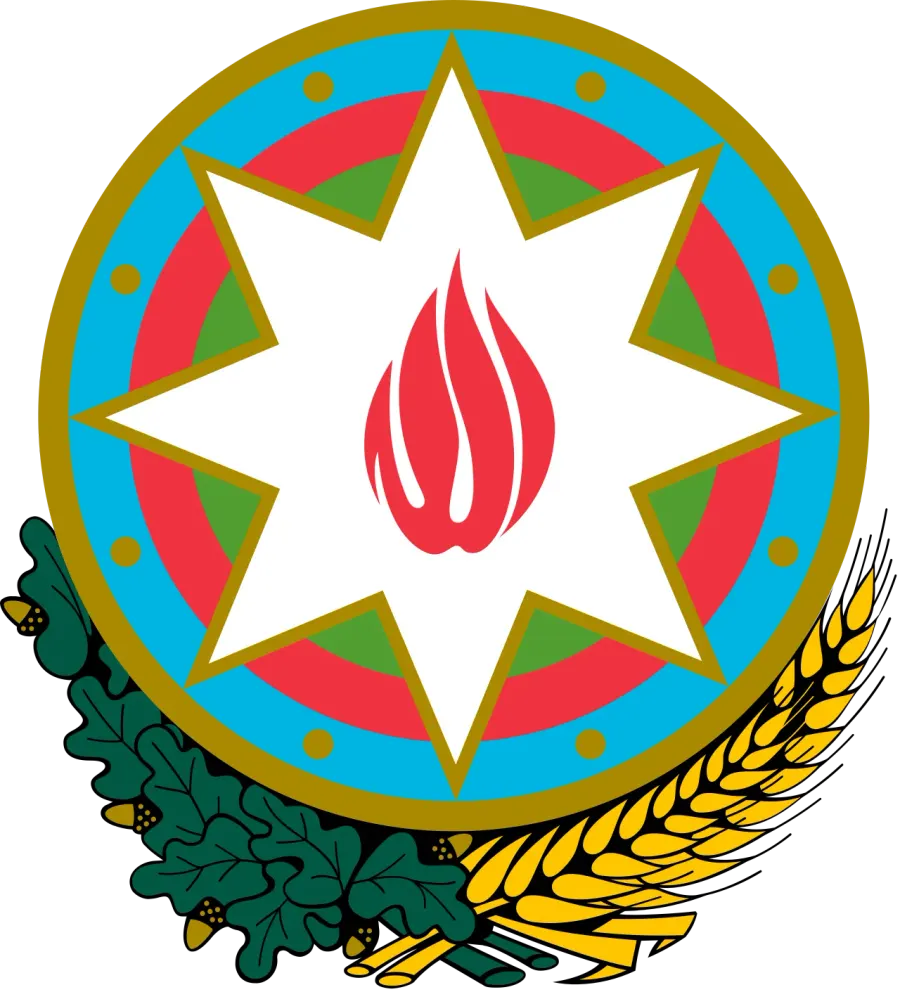The National emblem of Azerbaijan card