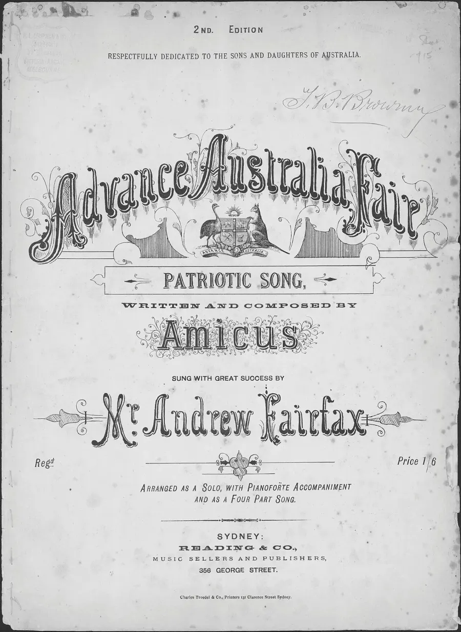 La carte Advance Australia Fair