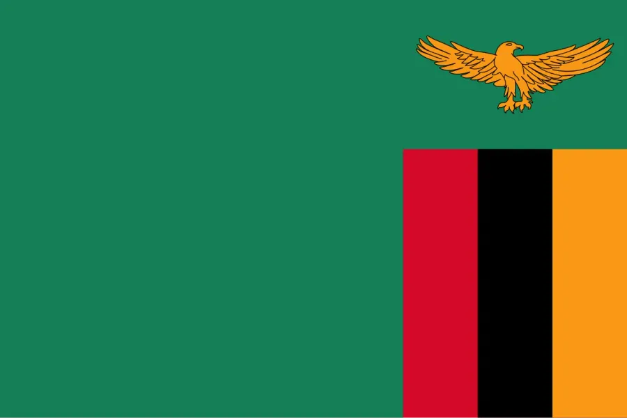La carte Drapeau de la Zambie