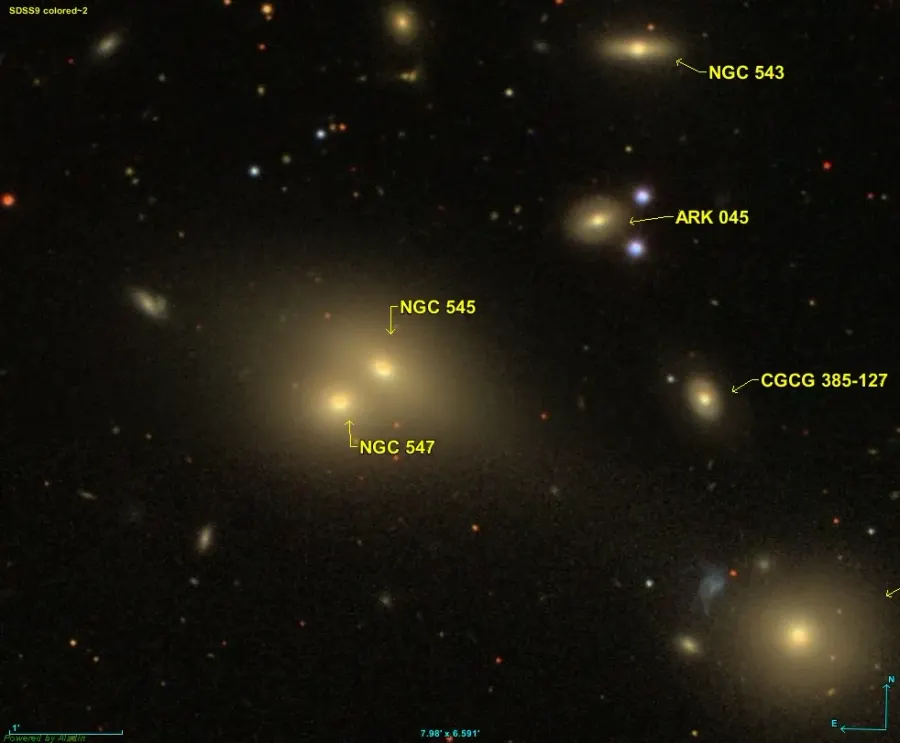 La carte NGC 545