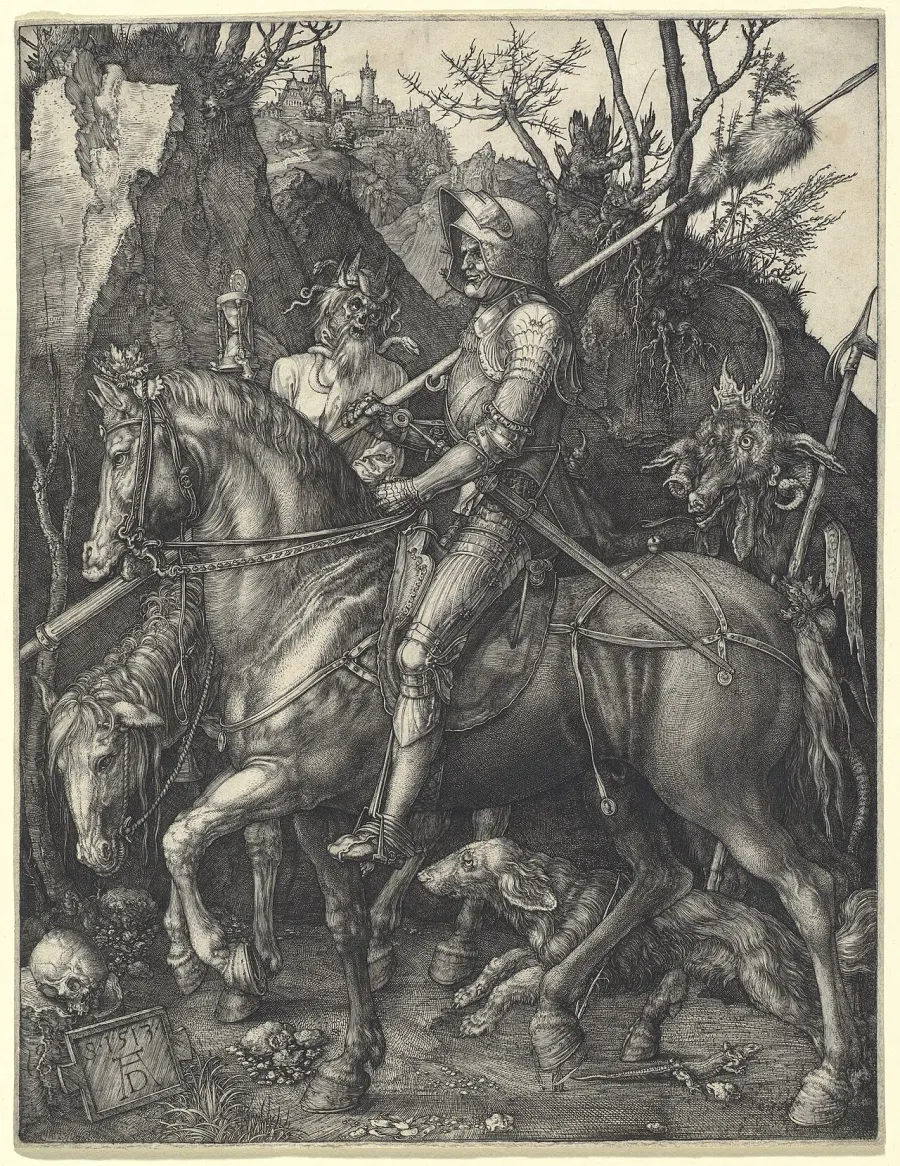 The Knight, Death and the Devil card