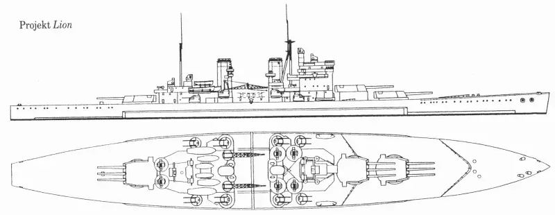 The Lion-class battleship card
