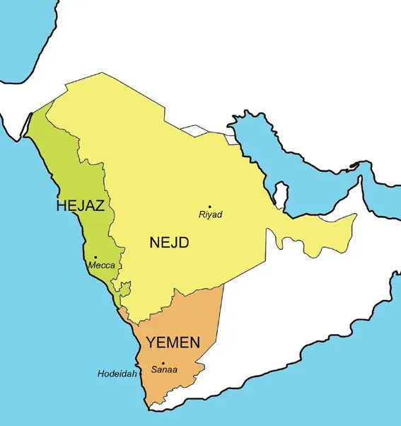 La carte Sultanat du Nedjd