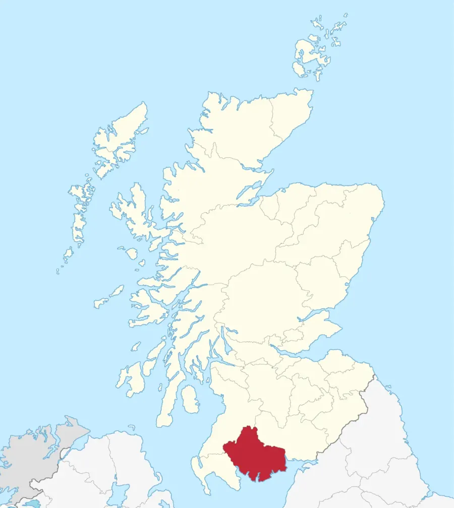 La carte Kirkcudbrightshire
