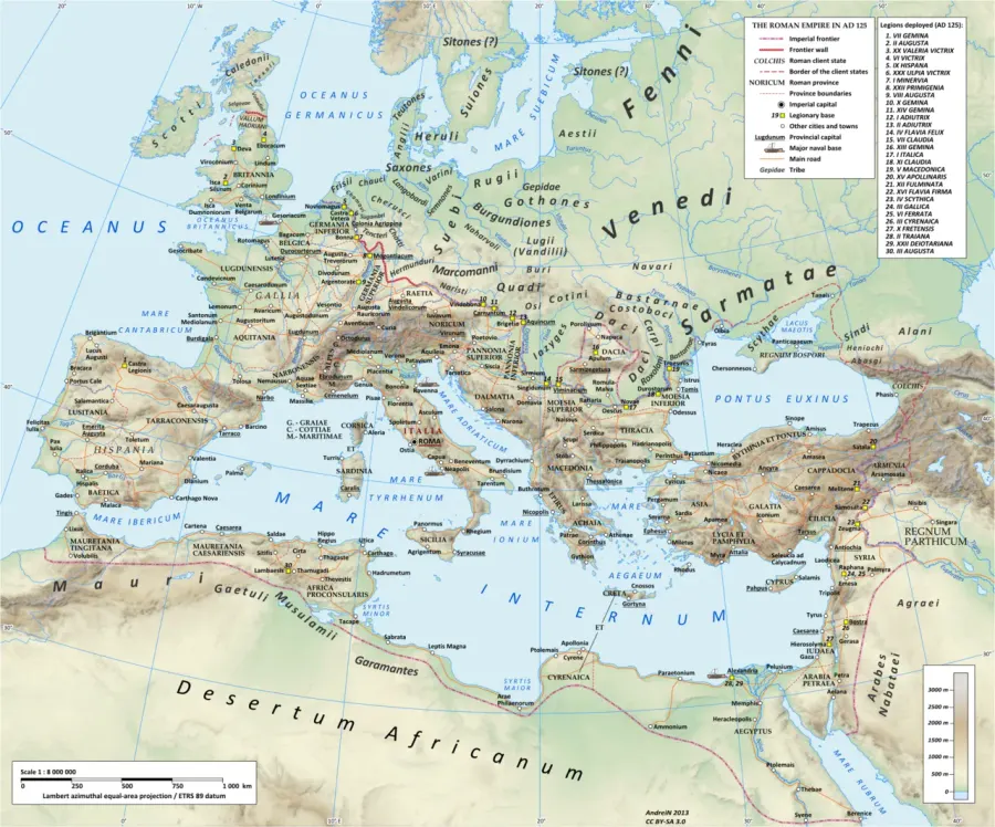 La carte Legio XXX Ulpia Victrix