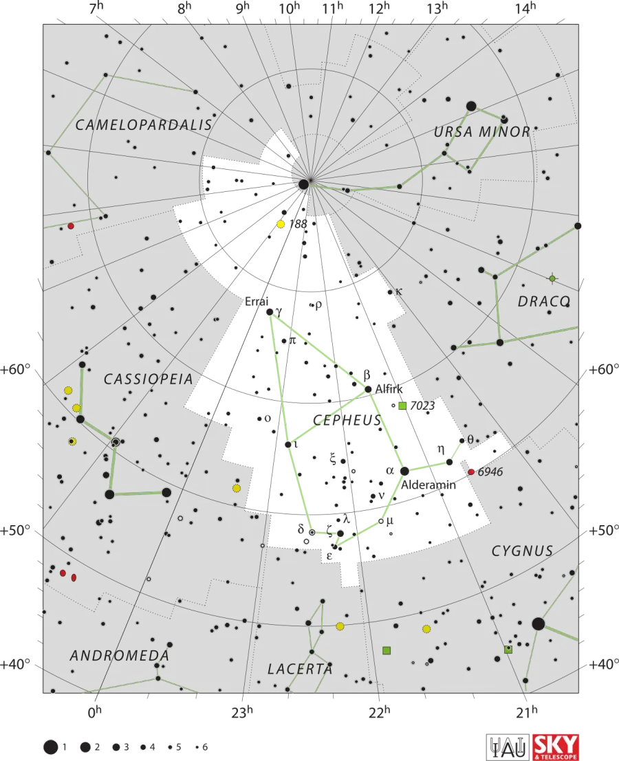 La carte Xi Cephei