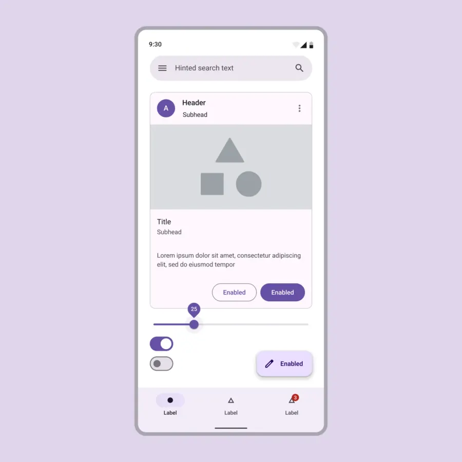 La carte Material Design