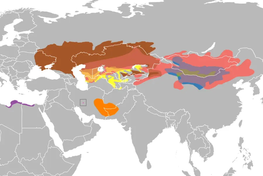La carte Allactaga firouzi
