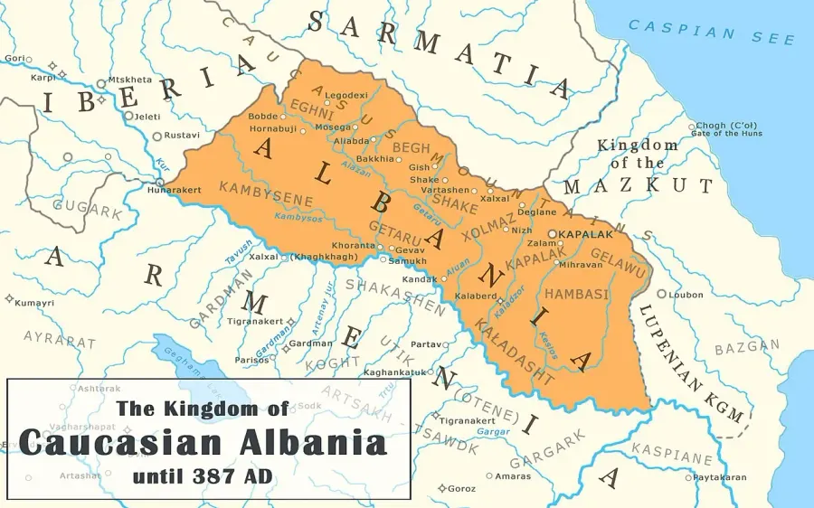 La carte Albanie du Caucase