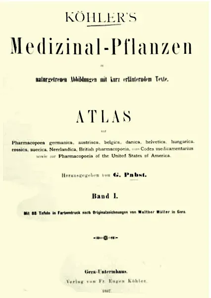La carte Plantes médicinales de Köhler
