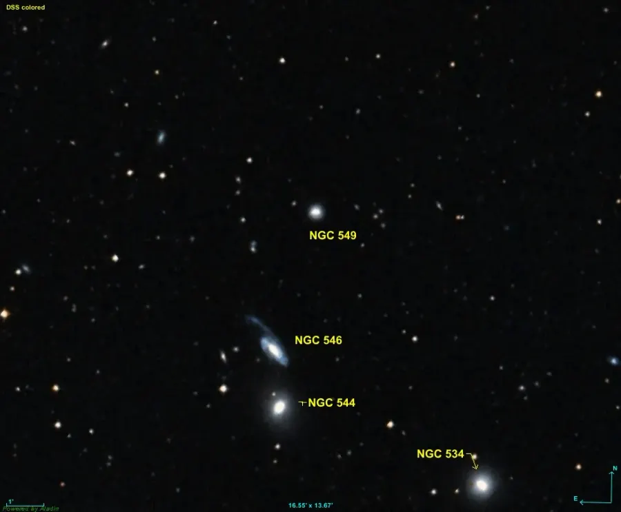 La carte NGC 549