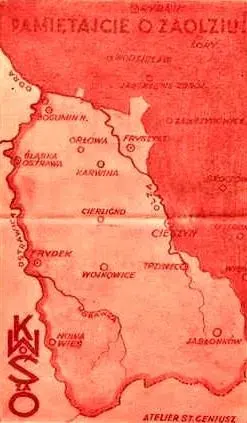 La carte Zaolzie