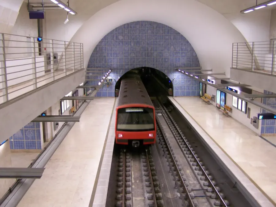 La carte Ligne verte du métro de Lisbonne