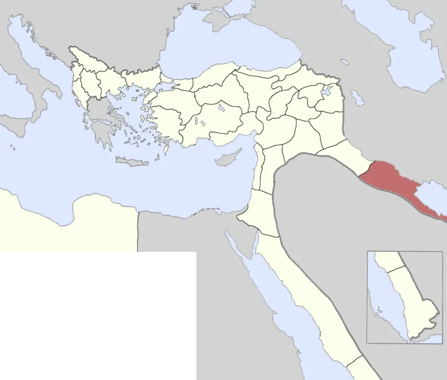 La carte Vilayet de Bassora