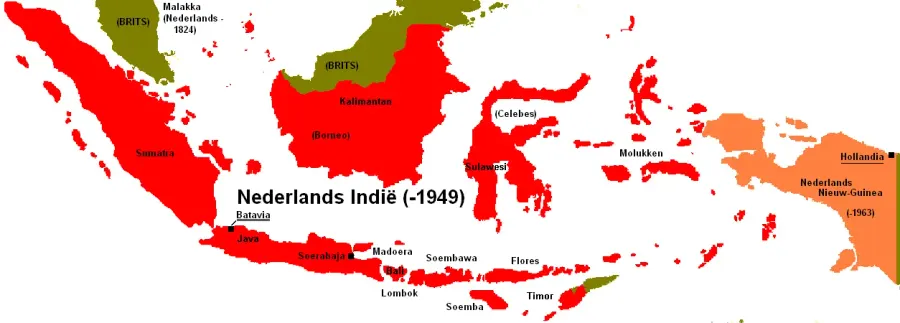 La carte Indes orientales néerlandaises