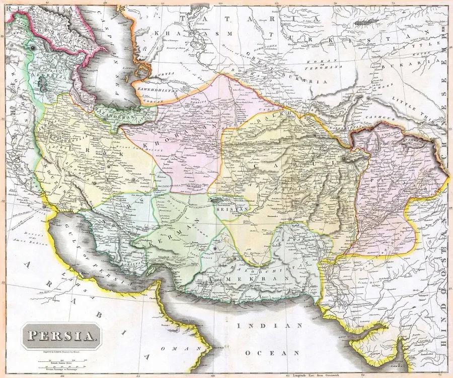 La carte Dynastie Qadjar