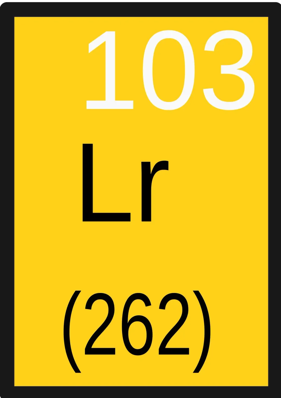 La carte Lawrencium