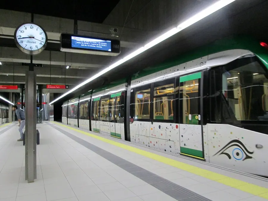 La carte Métro léger de Malaga