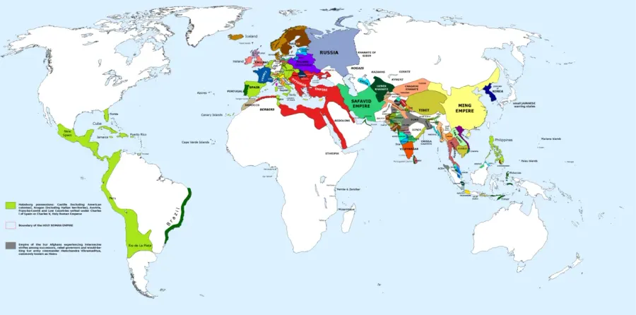 La carte Années 1550