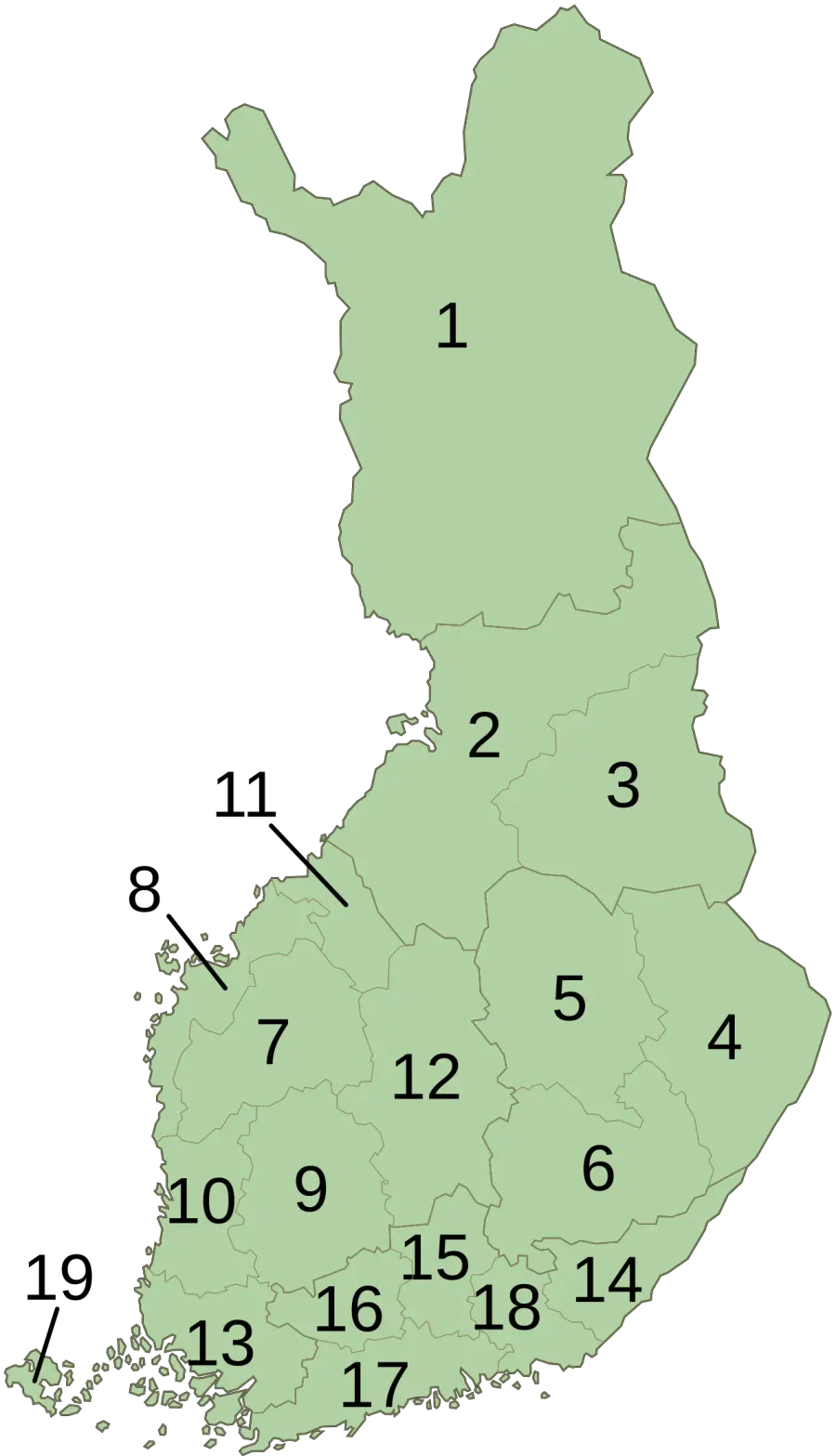 The Regions of Finland card