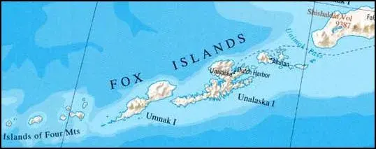 La carte Îles Fox