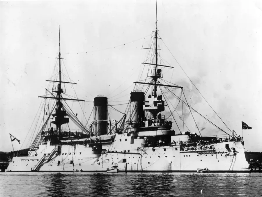 The Russian battleship Tsesarevich card
