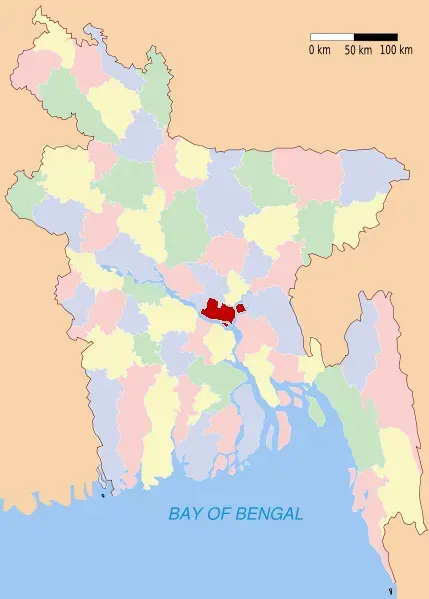 La carte Munshiganj