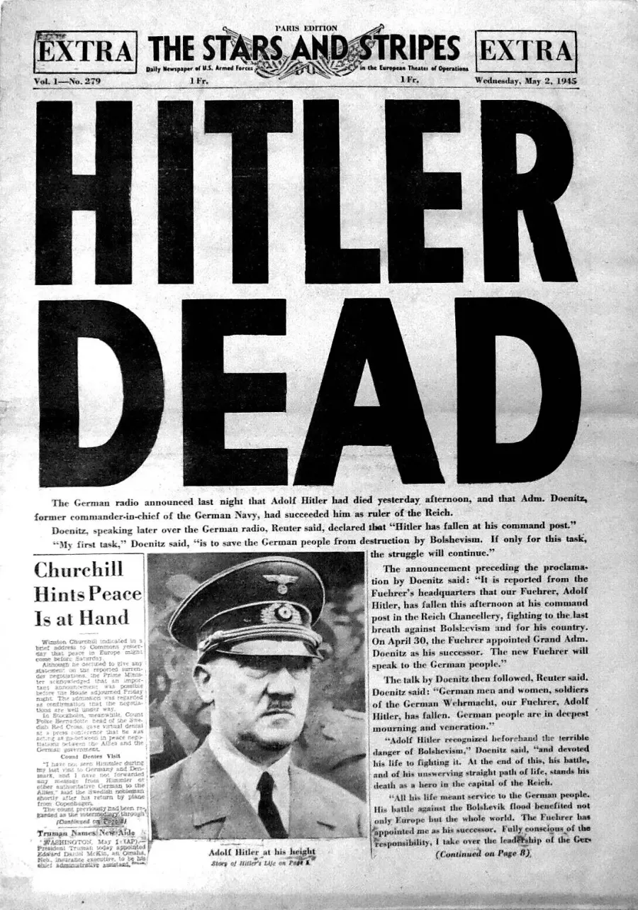 The Death of Adolf Hitler card
