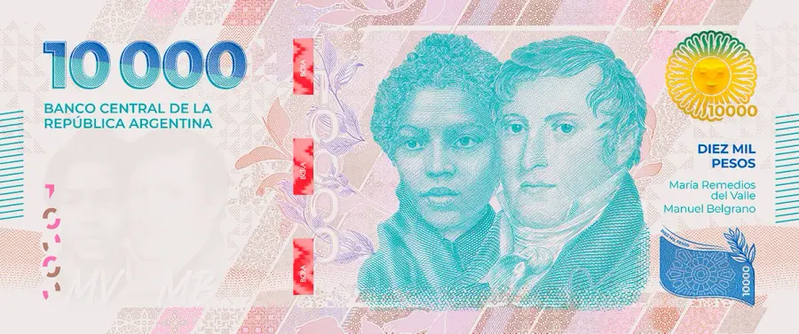 La carte Peso argentin