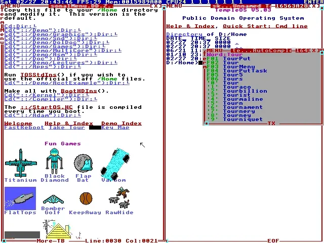La carte TempleOS