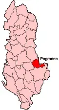 La carte District de Pogradec