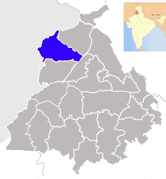La carte District d'Amritsar